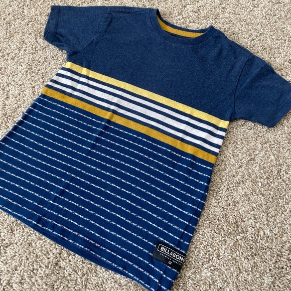 Billabong toddler boys blue yellow striped short sleeve t-shirt tee size 3T - Picture 3 of 8